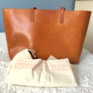 Mansur Gavriel Small Tote - Cognac/Fuchsia